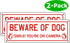 Beware of Dog Sign for Fence and Yard (2 Pack) Smile You are on Camera Aluminum Metal Warning Signs for House Indoor or Outdoor Use for Fence Door...