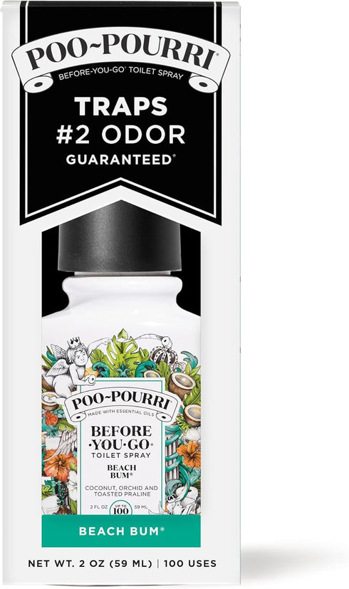 Poo-Pourri Before-You-Go Toilet Spray, Beach Bum, 2 Fl Oz - Coconut, Orchid and Toasted Praline (Packaging May Vary)...