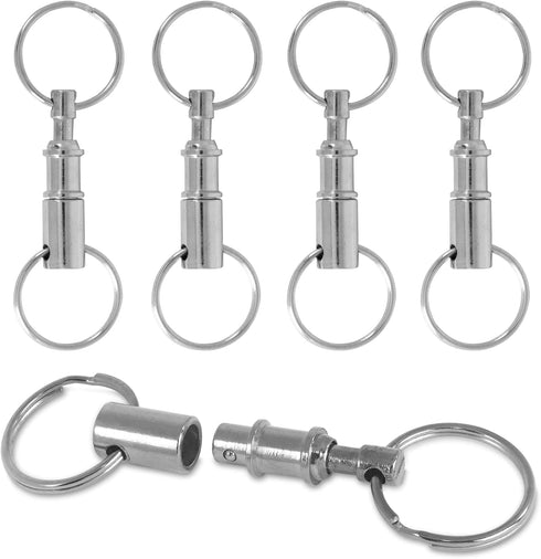 Super Z Outlet Pull-Apart Silver Key Ring Easy Detach Double Spring Split Snap Separate Chain Convenient Accessory Gift (4 Pack)...