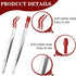 2 Pieces Tweezers with Rubber Tips Stainless Steel Flat Tip and Tip Tweezers, PVC Rubber Coated Tweezers Non Marring Long Tweezers Tools for Lab S...
