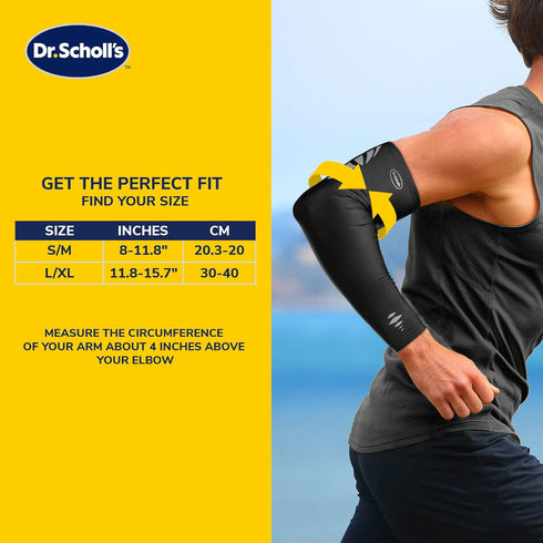 Dr. Scholl’s Compression Arm Sleeve with Breathable & Copper-Infused Fabrics for Pain Relief & Support (Size L/XL)...
