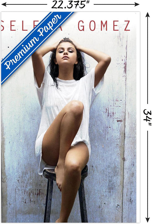 Trends International Selena Gomez - Stool Wall Poster, 34L x 22.4W, Premium Poster & Clip Bundle...
