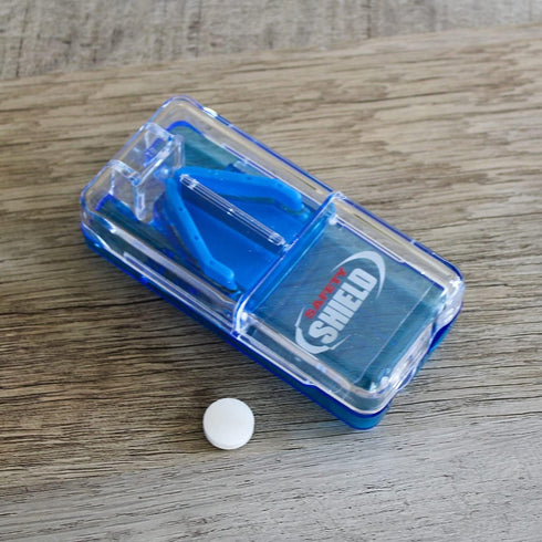 EZY DOSE Ezy Dose Pill Cutter with Safety Shield ?Safely Cut Pills and Vitamins ?Pill Splitter , Colors may vary...