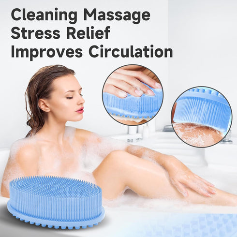 Metene Silicone Body Scrubber, Exfoliating Body Scrubber for Use in Shower,Lathers Well, Long Lasting, Soft Body Scrubber for Shower and Bath Skin...