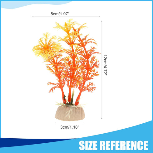 Aquarium Decoration, Aquarium Plastic Plants Decoration for Aquarium Fish Tank,4.72Inch(Orange,2Pcs)...
