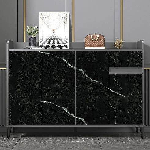 Black Marble Peel and Stick Wallpaper 17.7in*118in,Black Marble Contact Paper Self Adhesive,DIY Waterproof Granite Vinyl Film for Kitchen Bathroom...