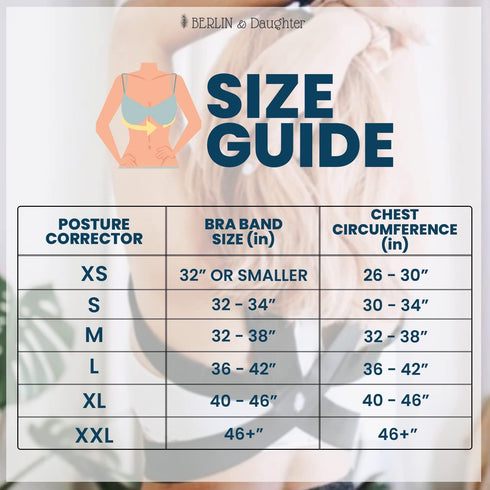 Berlin & Daughter Posture Corrector - Fully Adjustable Breathable Clavicle Chest Back Support Brace for Improves Posture & Provide Lumbar Support ...
