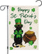 Happy St. Patrick's Day Garden Flag Black Cat Yard Flags Luckly Shamrock 12x18 Inch Vertical Double Sided Burlap Banner for Spring Holiday Farmhou...