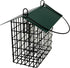 Double Suet Feeder with Green Metal Roof, Holds 2 Suet Cakes, Hanging Bird Feeder for Woodpeckers, Blue Jays, Chickadees, Nuthatches...