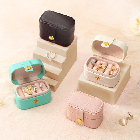 Mini Ring Storage Box Organizer Travel Jewelry Box, Small Portable Jewelry Case, Practical Travel Gift for Women, White...