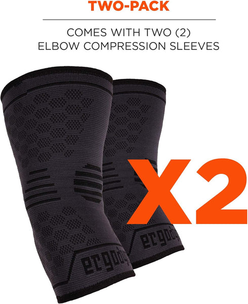 Ergodyne - 16594 ProFlex 651 Elbow Compression Sleeve, Brace Support for Men and Women Black Large...