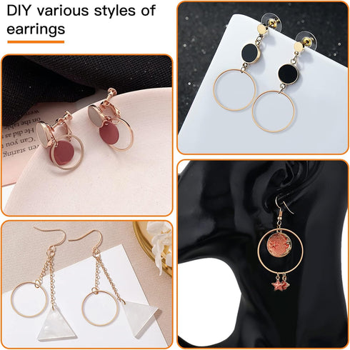 70pcs Beading Hoop Earrings for Jewelry Making,Round Beading Hoop Earrings Beading Hoop Earring Circle Connectors for DIY Craft,Earring Necklace,C...