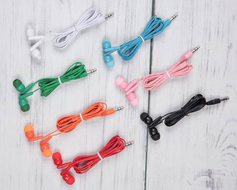 21 Pack Bulk Earbuds Classroom Student Headphones Bulk Class Set Ear Buds Wired Disposable Durable Colorful Earphones with Good Sound Quality Indi...