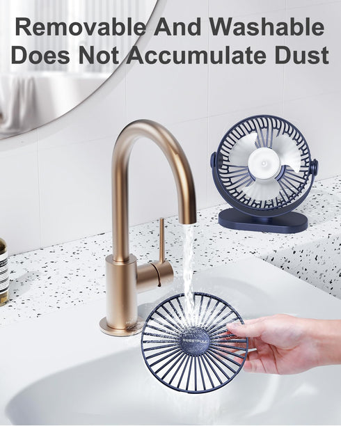 SWEETFULL USB Desk Fan Small Quiet - 3 Speeds Mini Personal Portable Fan 360° Rotation Adjustable, 5 Inch Office Table Cooling Gadgets on Desktop ...