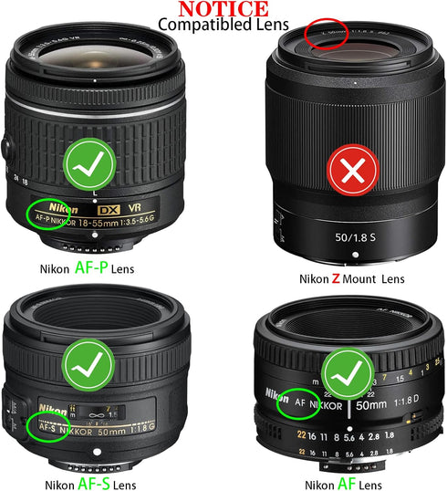 Nikkor Rear Lens Cap + Camera Body Cover for Nikon D7500 D7000 D850 D810 D800 D750 D350 D600 D3500 D3400 D3300 D3200 D3100 D5600 D5500 D5300 D5200...
