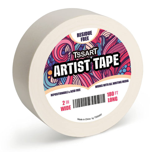 White Artist Tape - Masking Artists Tape for Drafting Art Watercolor Painting Canvas Framing - Acid Free 2 Inch Wide 180FT Long...