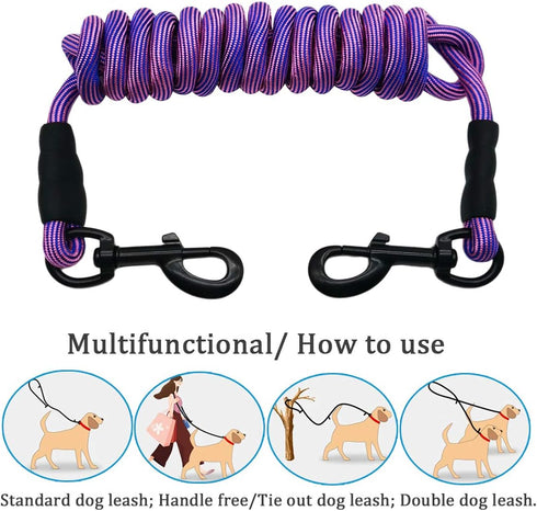 MayPaw 8FT/10FT Dog Tie Out/Check Cord, Heavy Duty Nylon Rope Training Leash, 3/8-Inch Thick Dog Tether for Strong Small Medium Large Dogs Indoor ...