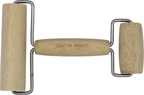 Creative Hobbies Hardwood Pony Roller - 2 in 1 Design Dual Roller Tool for Ceramic, Pottery Clay Working, Rhinestone Embroidery Diamond Painting, ...
