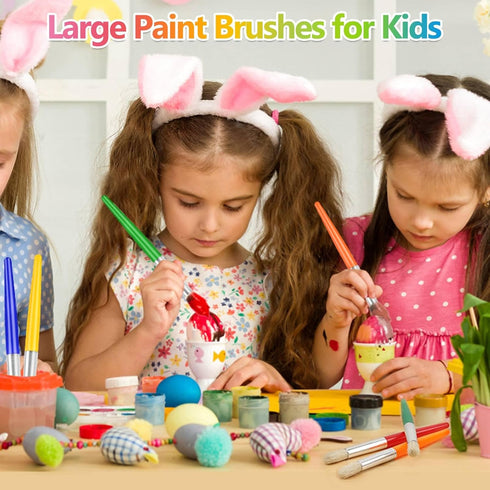 50Pcs Paint Brushes, Anezus Round Paint Brushes for Kids Classroom Toddlers Paint Brush Set for Touch Up Preschool Daycare Washable Acrylic Paint ...