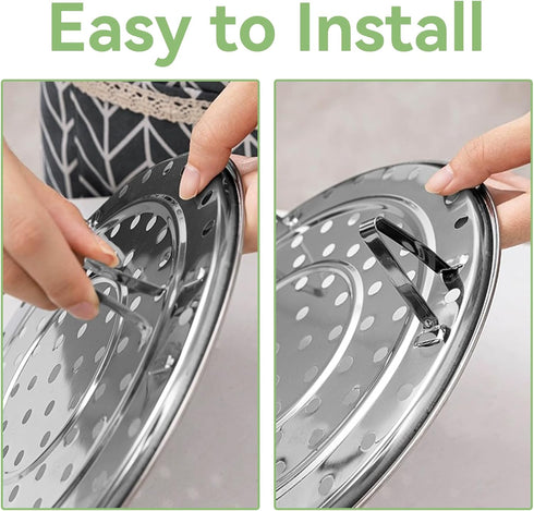 10in Steamer Rack, Stainless Steel Canning Rack Cooking Food Steaming Tray Steam Basket Wok Steamer Rack for Pressure Cooker Stainless Pots Wok (2...