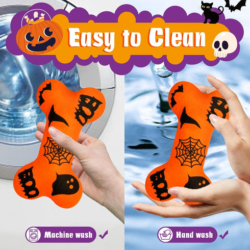 Halloween Dog Toys Plush 4Pack Dog Squeaky Toys Interactive Fetching Dog Toys Stuffed Toy Suitable for Medium and Large Dogs...