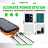 Solar Power Bank, 15,000 mAh Portable Charger Power Bank, Weatherproof Powerbank, Compass, 2 Flashlights, 2 USB-A, USB-C & Micro USB Ports...