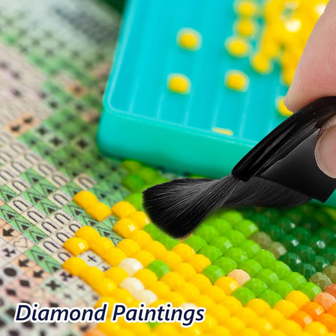 4 Pieces Paint Flat Brush Applicator Black Modge Podge Brushes Artist Drawing Brush Basic Diamond Art Painting Brush for Gesso Oil Paint Watercolo...