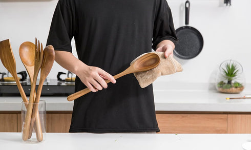 Big Wooden Spoon for Cooking, Large Wood Scoop Utensil, 17-inch Kitchen Serving Scoop for Big Pot, Long Handle Giant Spoon, Heavy Food Service Spo...