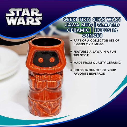 STAR WARS Geeki Tikis Jawa Mug | Official Collectible Tiki Style Ceramic Cup | Holds 14 Ounces...