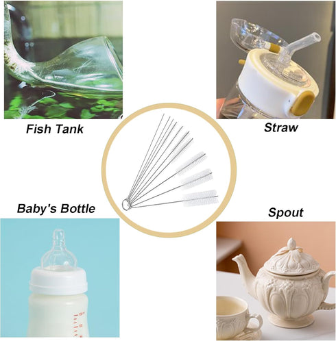 Aquarium Filter Brush Long Brush Flexible Double Ended Bristles Hose Pipe Cleaner for Fish Tank or Home Kitchen(White)...