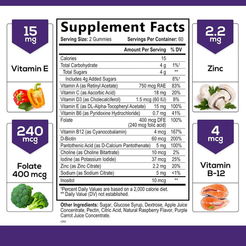 Multivitamin Gummies - Nature's Daily Gummy Multivitamins for Adults, Women & Men with Vitamins A, C, E, B6, B12, and Minerals - Natural Multi Vit...