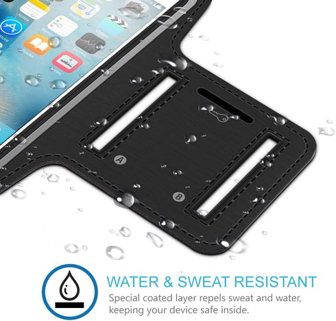 MMOBIEL Arm Phone Holder for Running Compatible with iPhone 15/14/13 Mini/12 Mini/SE 2020/8 / 7/6 and Other Models up to 6.3 inch - Stretchable Ru...
