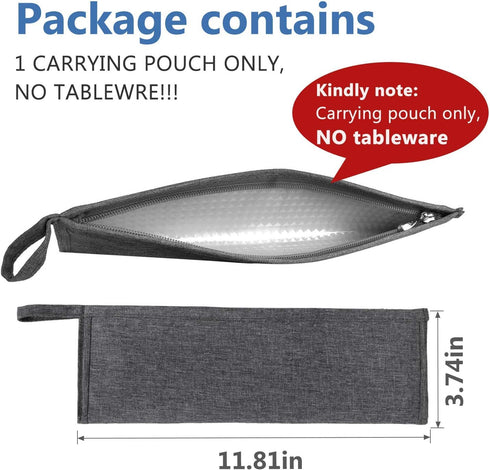 Aosbos Reusable Straws Carrying Case Stainless Steel Straws Pouch Metal Straws Bag Silicone Straws Case Chopsticks Case Portable Cutlery Set POUCH...