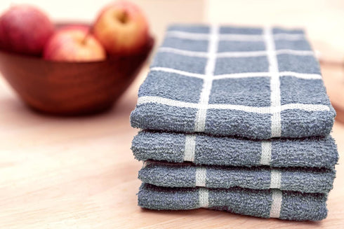 Kitchen Towels Set - 15 x 29 Inch Super Absorbent Kitchen Towels, Set of 4 Towels for Kitchen, Ecofriendly Terry Weave Machine Washable Tea Towels...