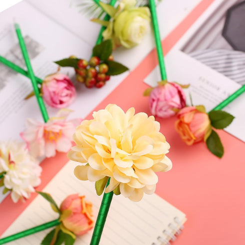 Leery Flower Pens Mixed Multicolor Rose Ballpoint Pens,12Pieces Valentine's Day Mother's Day Plush Rose Pens for Birthday Party Wedding Girlfriend...