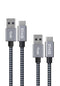 FHG 3.3FT USB 3.0 to USB C Cable 2Pack, High-Speed Transfer of 1GB in 2sec, 3A Fast Charging from 20% to 80% in 35mins, Sturdy Nylon Braided USB D...