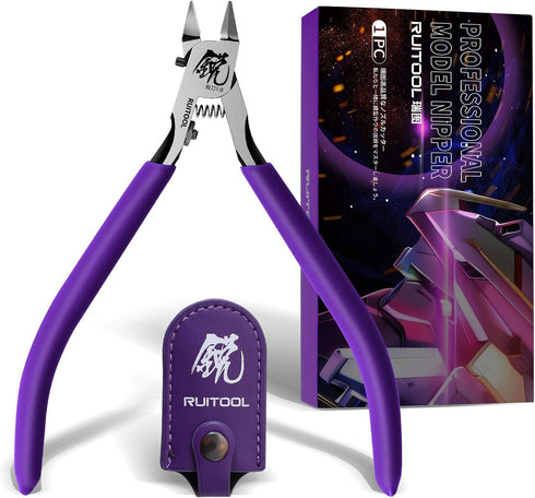 RUITOOL Model Nippers,Gundam Model Tools for Beginners to Repair and Fix Plastic Models, Ultra-thin Single-edged Non-slip Grip,4.7 Inch Sharp Cutt...