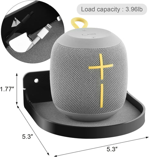 TXEsign 2 Pack 5.3”Small Floating Shelves Acrylic Hanging Shelf Adhesive & Screw Wall Mount Small Shelf for Bluetooth Speaker, Webcam, Action Figu...