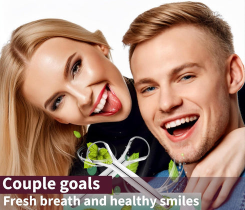 ""Stainless Steel Tongue Scraper 2-Pack for Adults & Kids - Includes Travel Cases, Promotes Fresh Breath & Oral Health, Easy Clean, Durable Design...