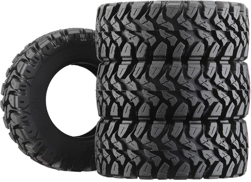 4PCS 1.33 Inch Rubber Butyl Rain Forest Mud Tire with Sponge Liner for 1/18 1/24 Scx24 Fcx24 TRX-4M Bronco RC Car Wheel Upgrade Accessories...