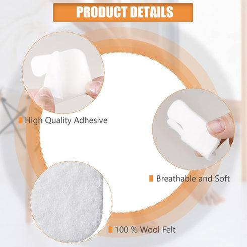 80 Pcs Callus Cushions U Shaped Felt Callus Pads Self Adhesive Foot Pads Soft Callous Pads for Foot for Protect Calluses from Rubbing on Shoes Pai...