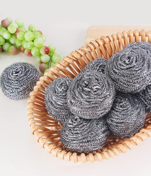 6Pcs Steel Wool Scrubbers - Flexible Scrubber Pads for Cleaning Dishes, Pots, Pans, Grills and Sinks...