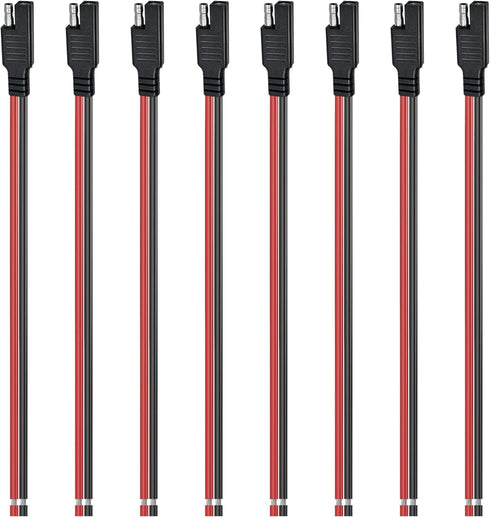 Oyviny 8PCS 12AWG SAE Connector Cable 1 Feet 2 Pin SAE Single Plug Quick Connector Disconnect Power Extension Cable Solar Panel Battery Wire 33CM ...