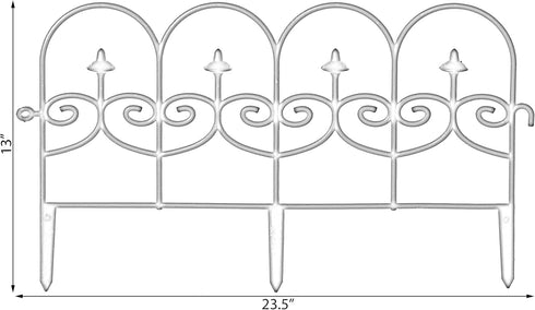 Gardenised QI003741.LB Decorative Black Vinyl Garden Patio Lawn Fence Landscape Panel Border, 24 x 13...