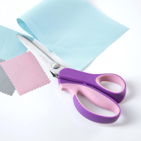 9.25 Inch Pinking Shears, Sharp Stainless Steel Zig Zag Scissors for Fabric Paper Leather, Comfort Grip Handled Professional Fabric Craft Sewing D...
