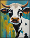 Posterizer 1 pcs- black and white cow with oil painting style background-Art for Animal Lovers-Abstract & Modern Art- Decor for Home & Office- unf...