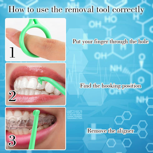 20PCS Aligner Removal Tool, 5Colors Clear Braces Removal Tool Kit for Invisible Removable Braces Aligners Retainers Dentures...