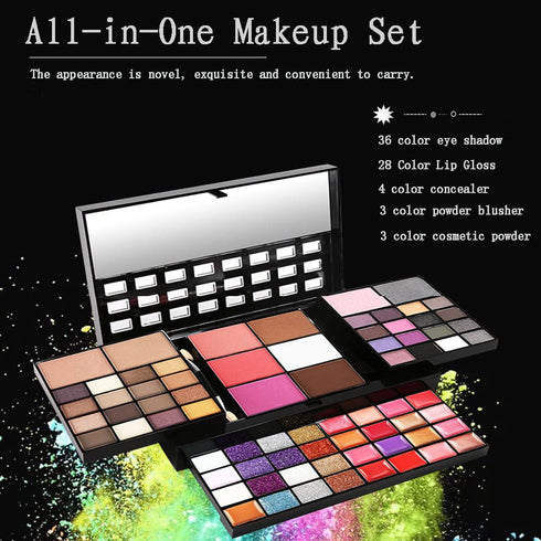 Makeup Kit for Women Full Kit Eyeshadow Facial Blusher Eyebrow Powder Face Concealer Powder Eyeliner Pencil Ultimate Color Combination 74 Colors M...