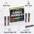 QUEFE 8pcs White Chalk Markers, 6mm Liquid Chalk Markers Dry Erase Marker Pens for Blackboard, Dual Tip Chalkboard Markers with Reversible Tip for...