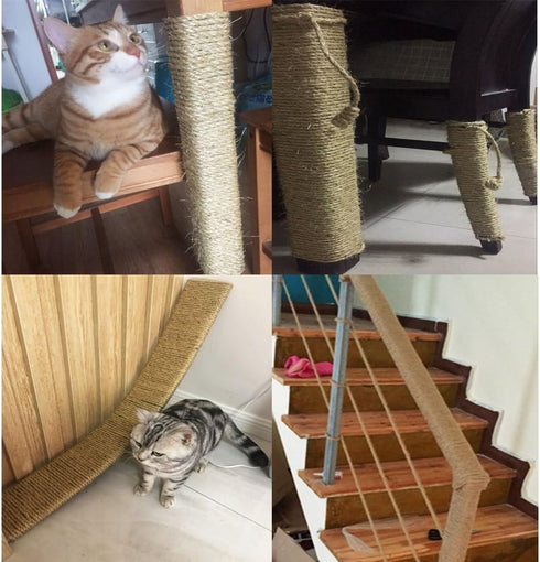 Yangbaga Sisal Rope for Cats - 1/4 Inch - Natural Fiber and Color 66FT...